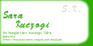 sara kuczogi business card